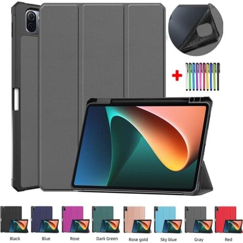11 inch Shell Tablet With Pencil Holder Shell For Xiaomi MiPad 5 Case 2021 Flip Funda For Xiaomi Mi Pad 5 Pro Cover Coque + Pen