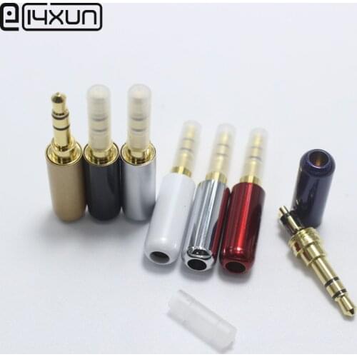 4PCS 3.5 mm Audio Plug with Protective Case 3 Pole Gold Plated Adapter for DIY Stereo Headset for Repair Samsung MP3 Earphone