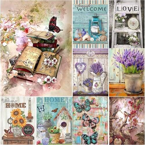 5D DIY Diamond Painting Full Square Round Drill Flowers Diamond Embroidery Background Wall Cross Stitch Home Decor Manual Gift