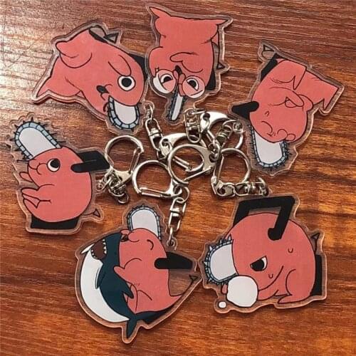 Anime Chainsaw Man Pochita Keychain Badge Accessories Acrylic Key Chain Cartoon Pendant