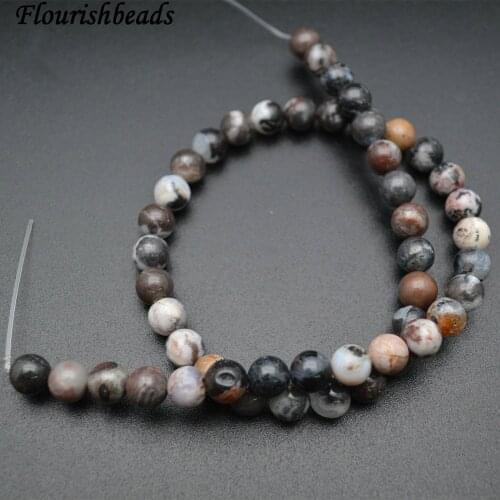 Natural Black White Zebra Agate Stone Round Loose Beads 6mm 8mm DIY Jewelry making supplies