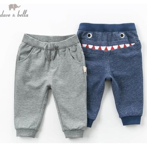 DBW12901 dave bella spring baby boys pants children full length kids cute pants infant toddler trousers
