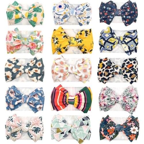 26Colors Bowknot Elastic Turban Baby Girl Hair Accessories Kids Headband For Children Hair Bands Newborn Photography Cute 0-3