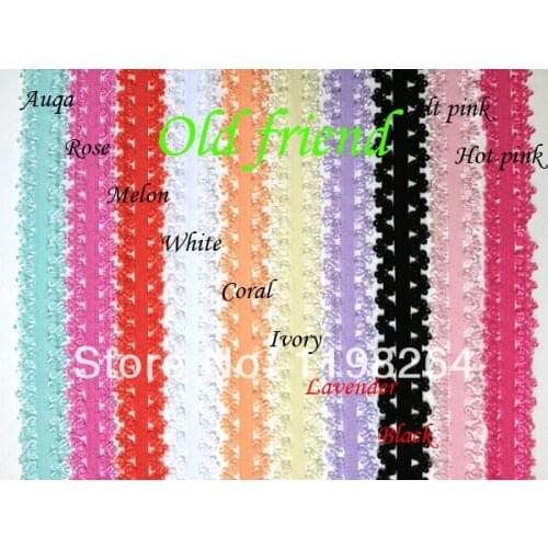 180pcs/lot 12 colors, 5/8" Frilly Elastic headbands, free shipping