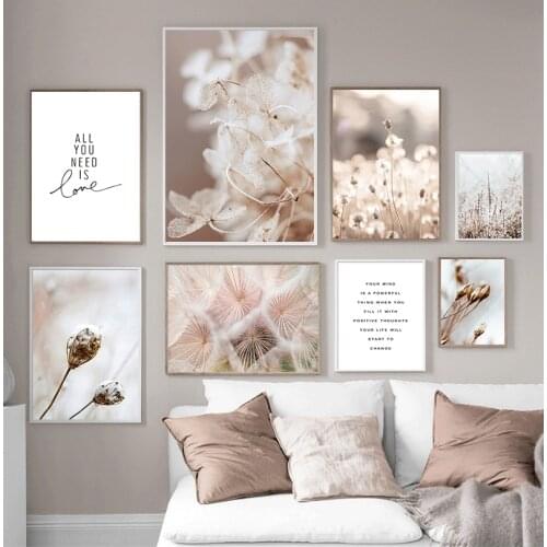 And Prints Wall Pictures For Living Room Decor Winter Flower Dandelion Plant Landscape Wall Art Canvas Painting Nordic Posters