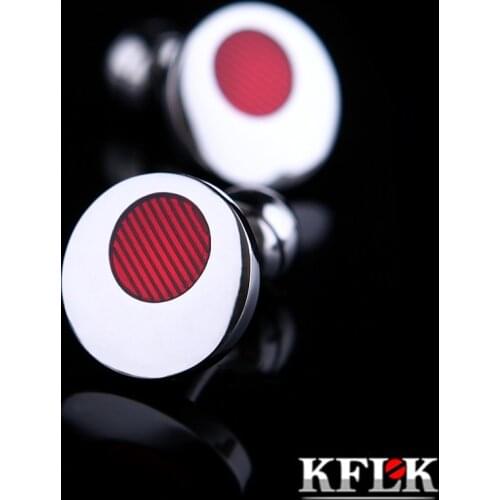 KFLK Jewelry shirt cufflinks for mens Brand High Quality Fashion Cuff link Button Red Luxury Wedding Groom Male guests