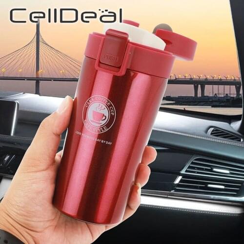 380ml Double Stainless Steel 304 Coffee Mug Leak-Proof Thermos Mug Travel Thermal Cup Thermosmug Water Bottle for Women Men