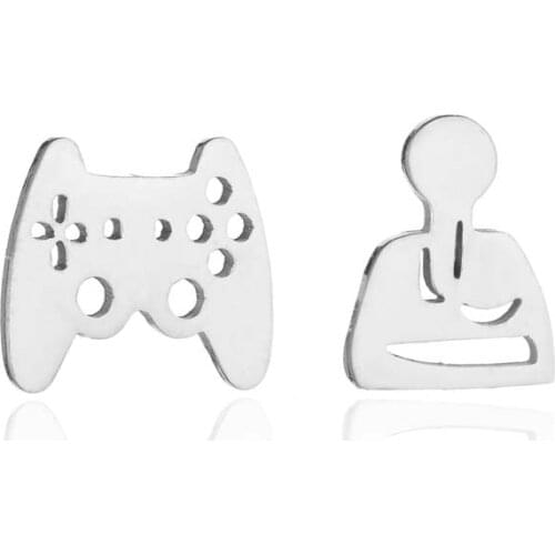 Cool Stainless Steel Game Stud Earrings For Women Kids Tiny Video Games Controller Earings Korean Fashion Jewelry Birthday Gift