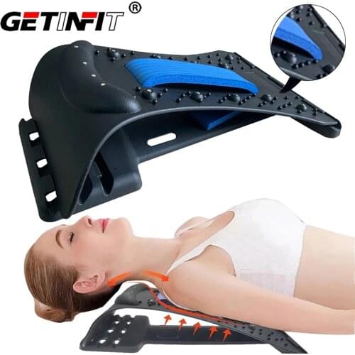 Getinfit Neck and Back Stretch Massage Magnetic Therapy Acupressure Fitness Equipment Cervical Spine Support Relief Pain