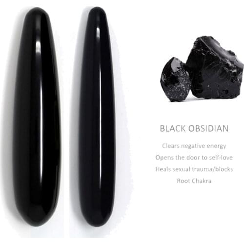 18cm Natural Quartz Crystal Massage Wand Obsidian Massage Wand Large Healing Crystal Stone Yoni Massage Stick Jade Yoni Wand