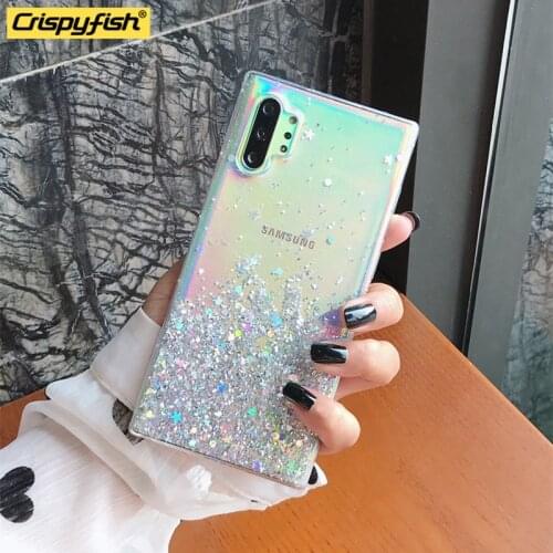 Fashion Glitter Star Shockproof Transparent Slicone Phone Case For Samsung S20 Ultra s11 PLUS Note 10 pro Powder Soft Back Cover