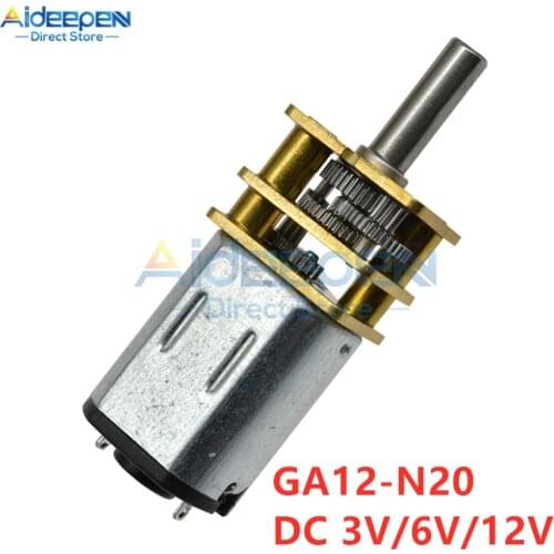 DC 3V 6V 12V GA12-N20 Micro Metal Gear Motor Gear Wheel Gear Motor 30RPM 50RPM 60RPM 100RPM 150RPM 200RPM 300RPM 600RPM 1000RPM