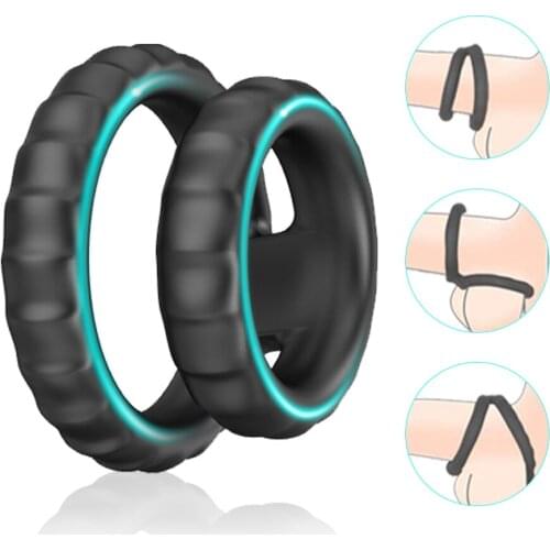 Cock ring Male Longer Lasting Time Delay Ejaculation Persistent Erection chastity cage Sex toy for Men Sleeve for penis ring