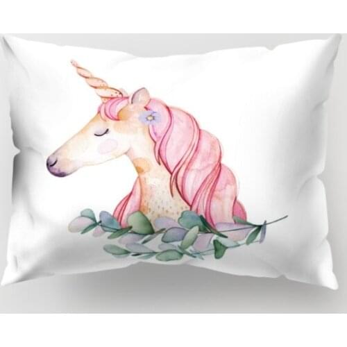 Mylb 50x30 cm Unicorn Pillow Case DIY Unicorn Party Cotton Linen Unicorn Birthday Party Supplies