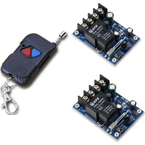 New Item 315MHz DC 12V 24V 36V 48V RF Wireless Switch 30A Relay 2*Receiver and Remote Controller For Light Lamp Window