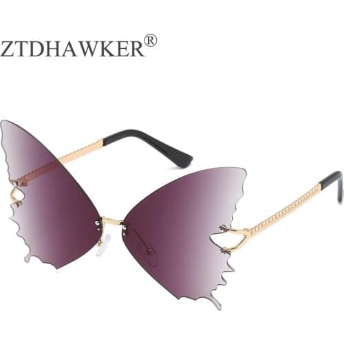 New Butterfly Sunglasses Women Fashion Big Frame Gradient Color Glasses Trend Street Ladies Outdoor Spectacles