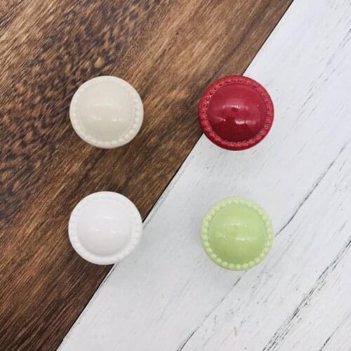 One Piece Colorful Button Knobs Ceramic Drawer Knob Pulls Kids Dresser Handle Pull Kitchen Cabinet Door Knob Child Blue Green
