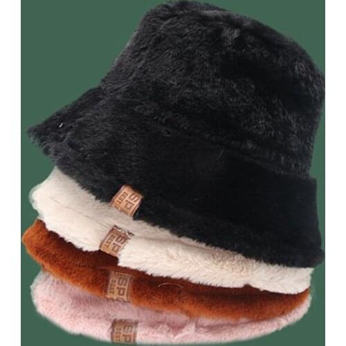 Cashmere Like Bucket Hats Female Fashion Leopard Korean Style Warm Street Style Trend All-Match Windproof Fisherman Panama Cap