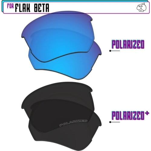 EZReplace Polarized Replacement Lenses for - Oakley Flak Beta Sunglasses - Black P Plus-Blue P