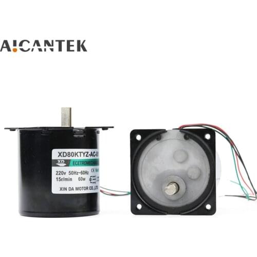 220V AC Permanent Magnet Synchronous Gear Motor 80KTYZ 80-KTYZ 60W 5 10 15 20 30 50 60 80 110 Rpm Reversible