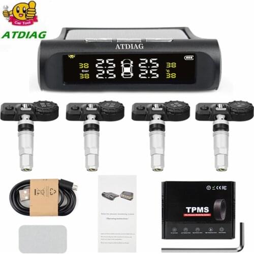 Original Solar TPMS Car Tire Pressure Alarm Monitor System Display Intelligent Temperature Warning Fuel Save 4 Sensors