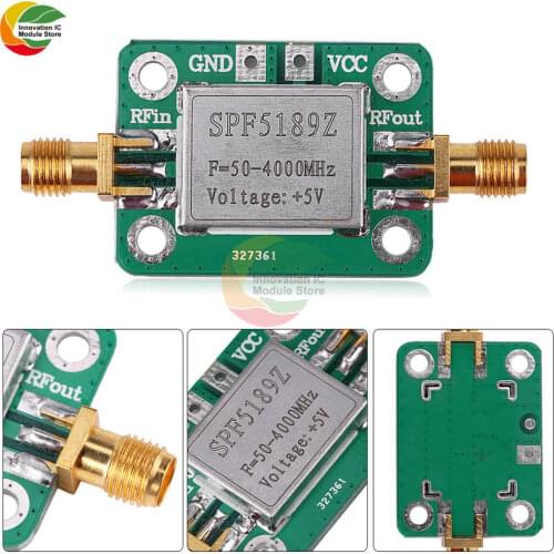 Ziqqucu LNA 50-4000MHz RF Low Noise Amplifier Signal Receiver Module Shield Board for Arduino SPF5189 NF = 0.6dB inm
