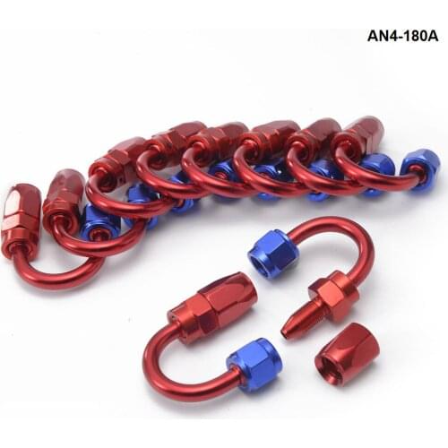10PCS/LOT Universal 180 Degree AN4 Oil Fuel Hose End Fitting Oil Cooler Adapter AN4-180A