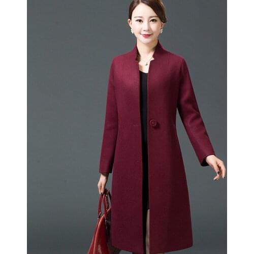 Plus Coat Woolen Size Womans Coat Female Winter Coats Women Red Clothes Outwear Jackets 4XL Casaco Feminino KJ201 s