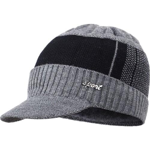 Unisex Winter Warm Hats Fleece Soft Knitted Beanie With Brim Thick Male Cap Hats For Women 2021 Korean