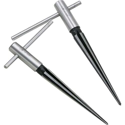 1/8-1/2 Inch 1:10 Tapered Hand Reamer Deburrer Hole Repair Engineers Metal Work T Handle Taper Hand Held Reamer Hole Pipe Chaser