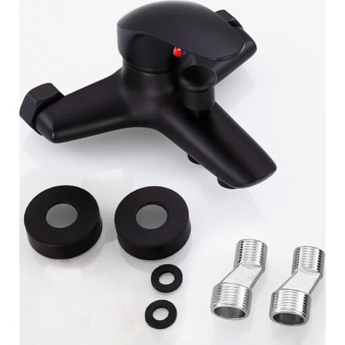 1PC Black Brass Bathroom Shower Faucet Bath Faucet Mixer Tap Wall Mounted Bathroom Bathtub Faucet