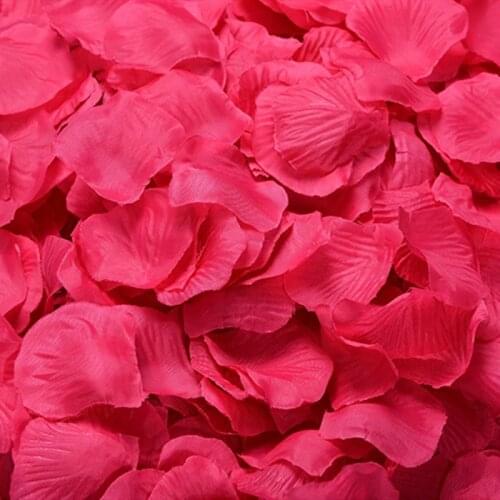 2000pcs/Lot Fuchsia Silk Rose Petals Artificial Flower For Wedding Table Decorations Event Party Supplies Petals