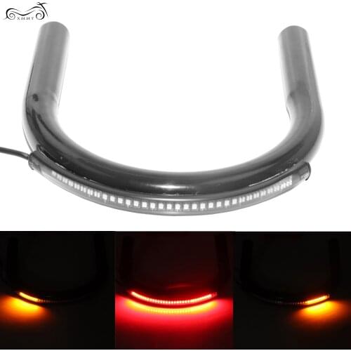 210mm Motorcycle End Rear Seat Frame Hoop Loop W/ LED Lights Cafe Racer Bobber Tracker For Suzuki Yamaha Kawasaki Honda BMW