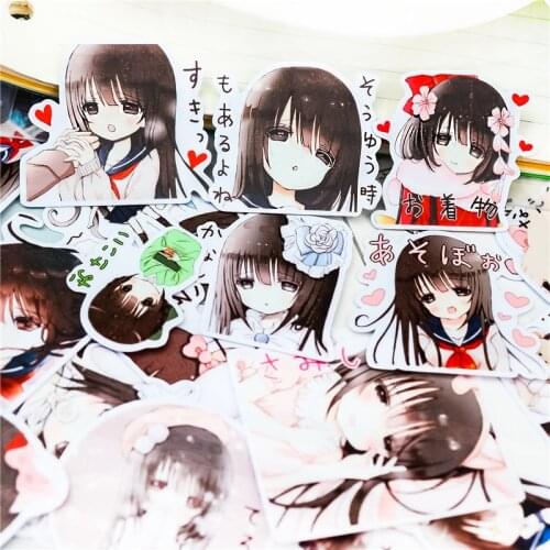 35pcs lovely Anime character girls stickers scrapbooking pegatinas stationery bullet journal kawaii papelaria notebook sticker
