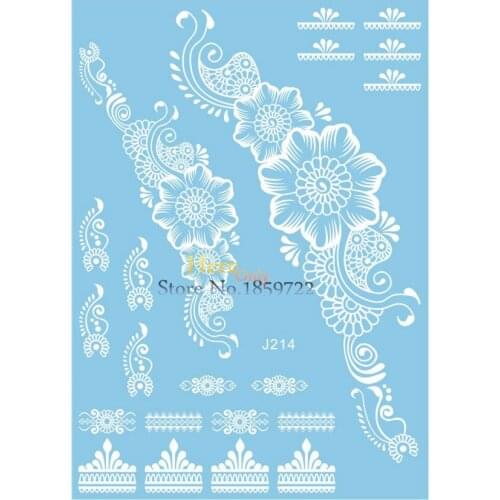 3D Large Henna Paste For Women Waterproof HJ214 15*21CM Bracelet Big Flower Rose Water Transfer Makeup Henna Tattoo Stickers Hot