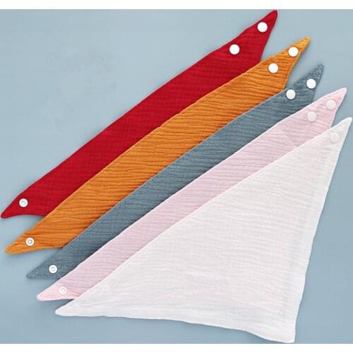 4 Layers Baby Bibs Cotton Gauze Girls Boys Feeding Towel Newborn Toddler Triangle Scarf Bandana Solid Color Absorbent Cloths