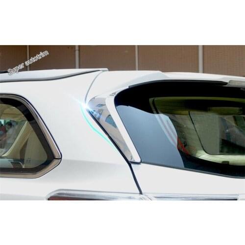 Lapetus Accessories Fit For Toyota Highlander KLUGER 2014 - 2019 Chrome Rear Window Tail Spoiler Triangle Bezel Cover Trim