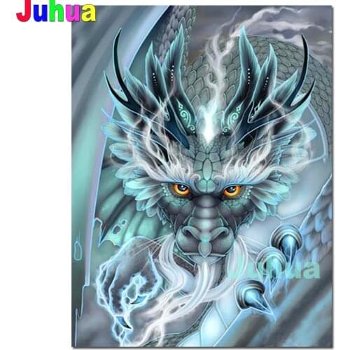 Full Square/round Drill Diamond Embroidery Dragon King Diamond Painting Cross Stitch Rhinestone Mosaic Decor Gift DX0686
