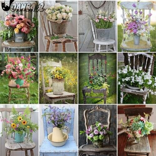 Stool Flower Diamond Painting Plant Cross Stitch Embroidery Basket Mosaic Kit 5D Diy Hand Inlaid Home Decoration Design