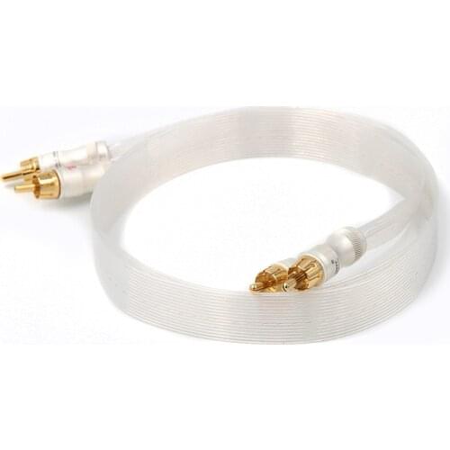 Audio silver plated cable Blue White Heven + king snake Gold Plated RCA interconnect cable