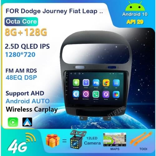 Carplay Car Radios Radio with Navigation GPS Navigation Multimedia Player Android 10 2 Din for Dodge Journey Fiat Leap 2012-2020
