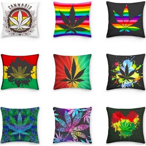 Colored Leaf Pattern Pillow Cover Cushion Case Art Design Bedroom Pillow Cases Decorative Adult Kids Bed Cushion Cover