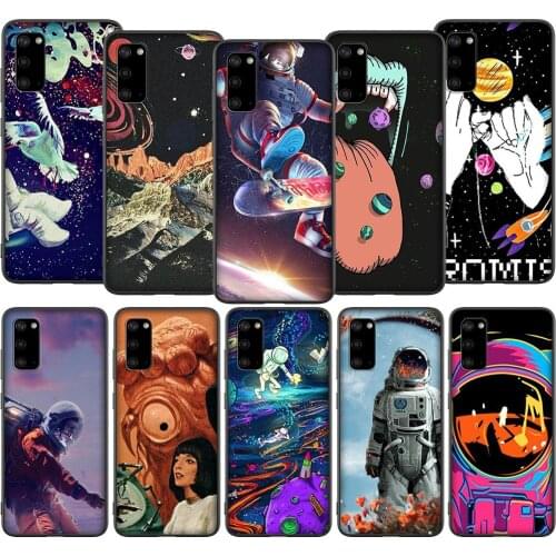 T186 Trippy Art Space Astronaut Case for Samsung Galaxy Note 8 9 10 S6 S7 S8 S9 S10 S10E S20 Ultra Plus Edge Lite