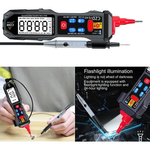 Mini Digital Multimeter USB Rechargeable LCD Voltage Detector Tester Portable DC AC Voltage Ohm Continuity Hz NCV Test Meter