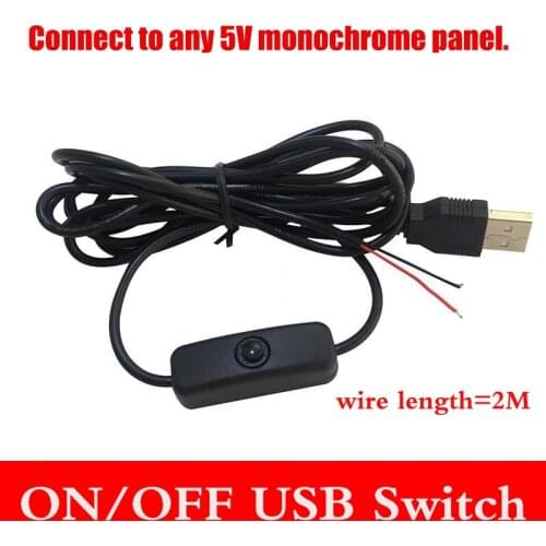 COMPSON ON/OFF USB switch wire desk lamp Cool light strip switch power cord monochrome panel switch wire