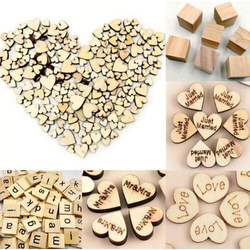 1 bag Rustic DIY Wooden Love Heart Mr & Mrs Just Married Wedding Table Scatter Decoration Wood Alphabet Letter Pre-School Crafts
