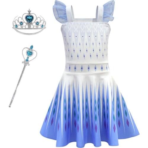 Disney Frozen Girl Princess Dresses Sleeping Beauty Jasmine Rapunzel Belle Ariel Cosplay Costume Elsa Children Party Clothes