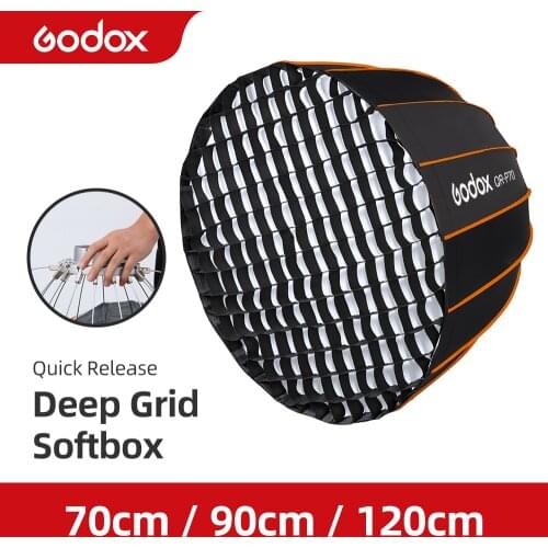 Godox QR-P70 70CM QR-P90 90CM QR-P120 12CM Quickly Release Parabolic Deep Softbox + Honeycomb Grid for Bowens Mount Studio Flash