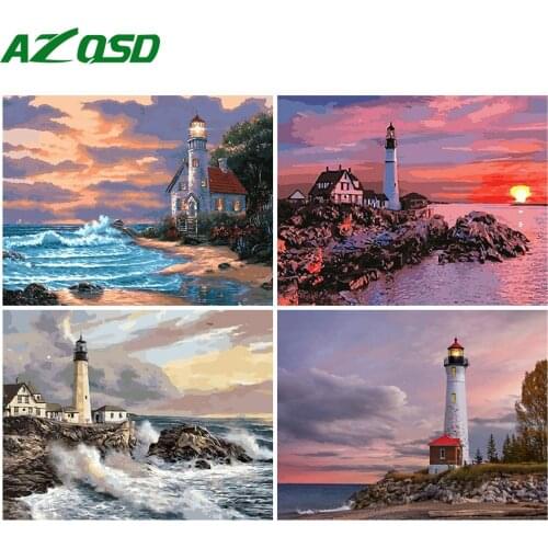 AZQSD Painting By Numbers Scenery Drawing On Canvas Decor For Home DIY Oil Painting By Numbers Seaside Picture Unique Gift