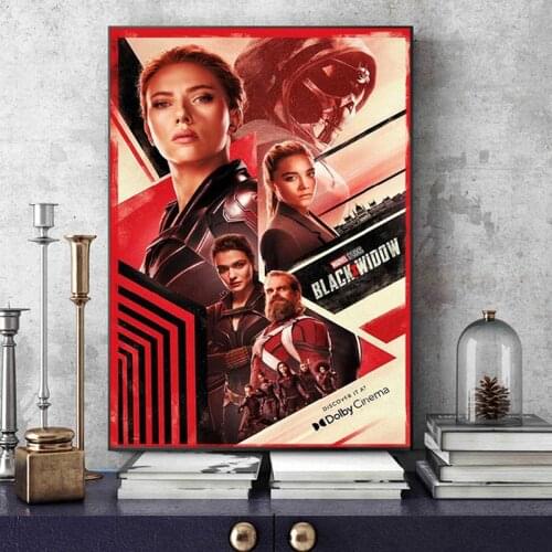 Marvel Movie Black Widow Retro Style Canvas Paintings Prints and Posters Wall Art Pictures for Kids Room Decoration Cuadros